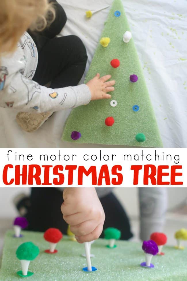 Fine Motor Color-Matching Christmas Tree