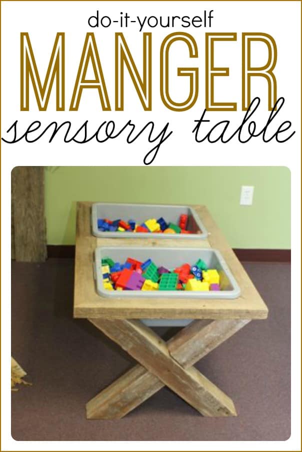 DIY Sensory Table that looks like a Manger