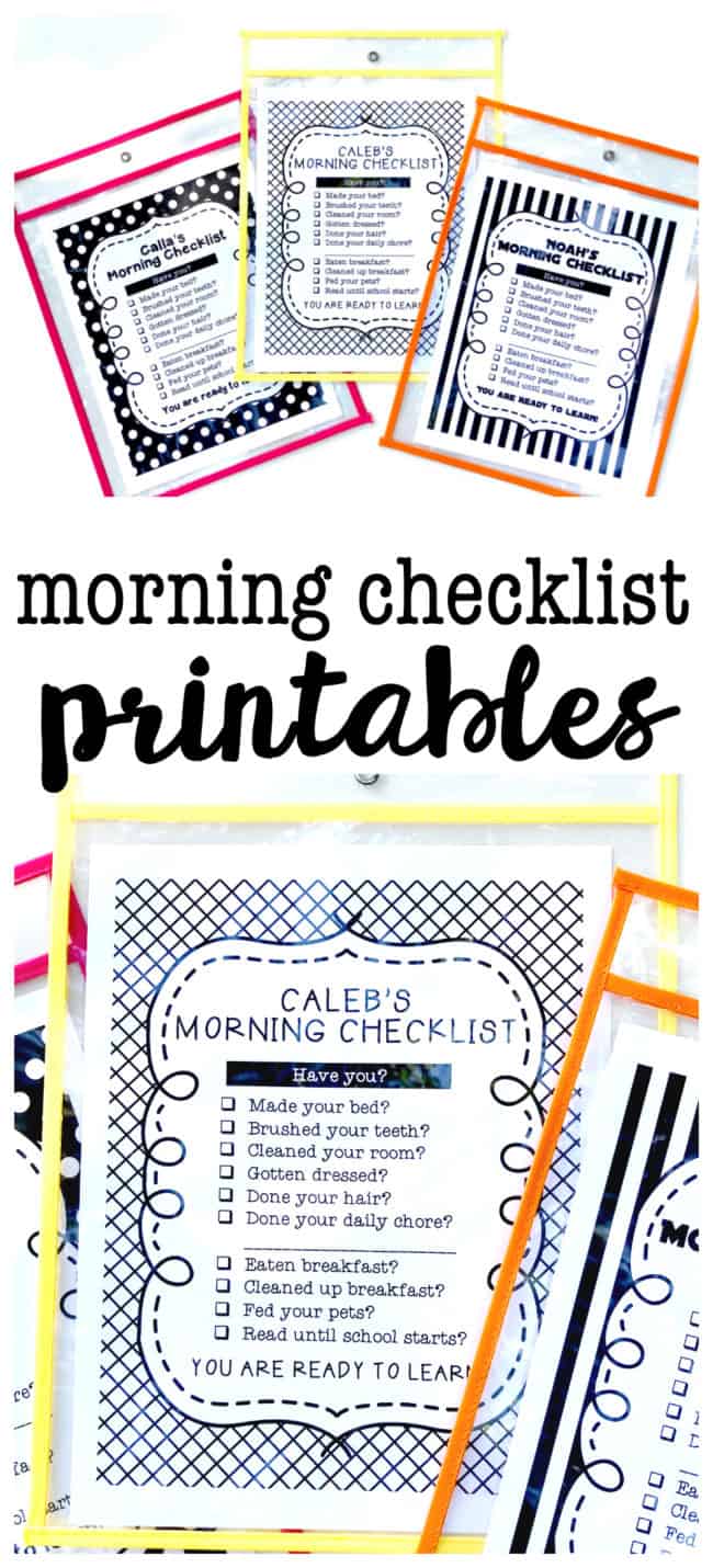 Morning Checklist Printable