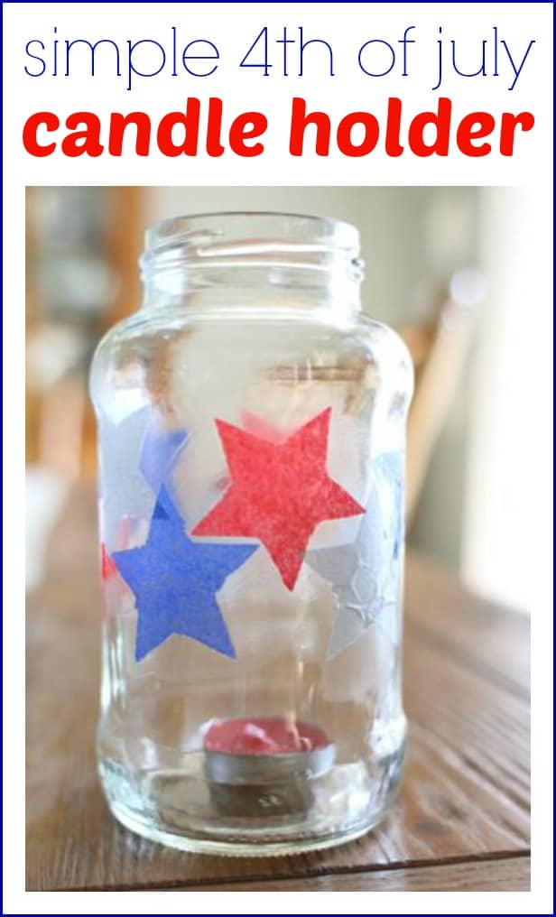 Simple Fourth of July Candle Holder