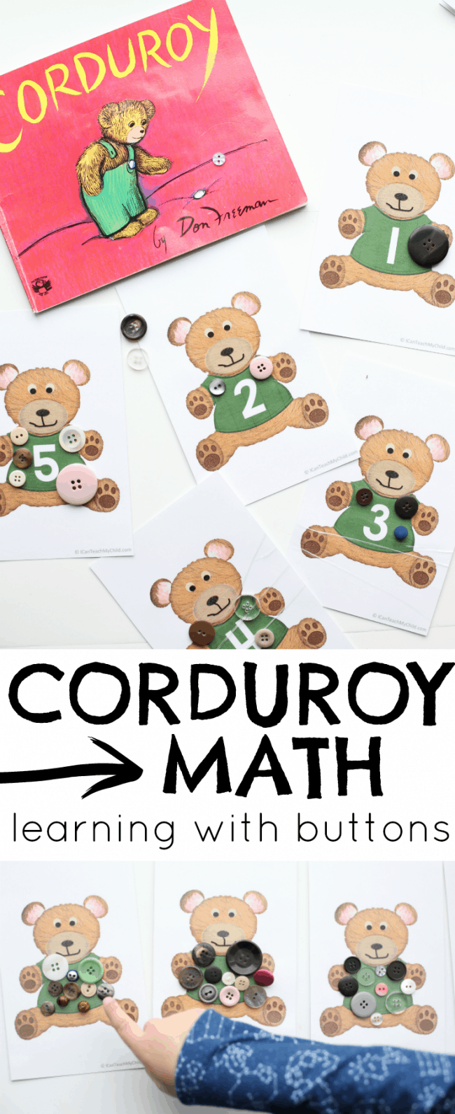 Corduroy Math Learning with Buttons