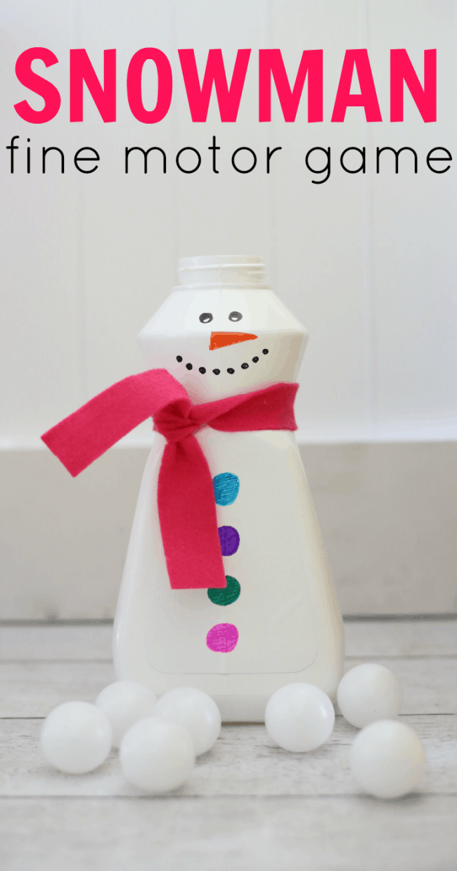 Fill the Snowman Fine Motor Game for Toddlers