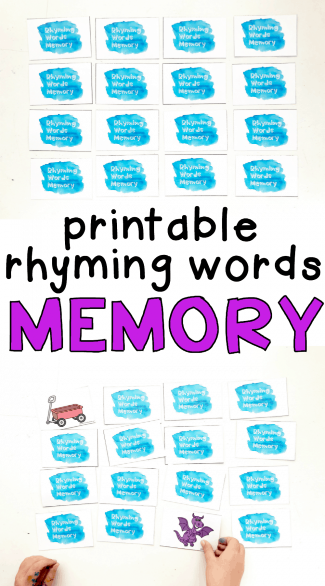 Printable Rhyming Words Memory Game
