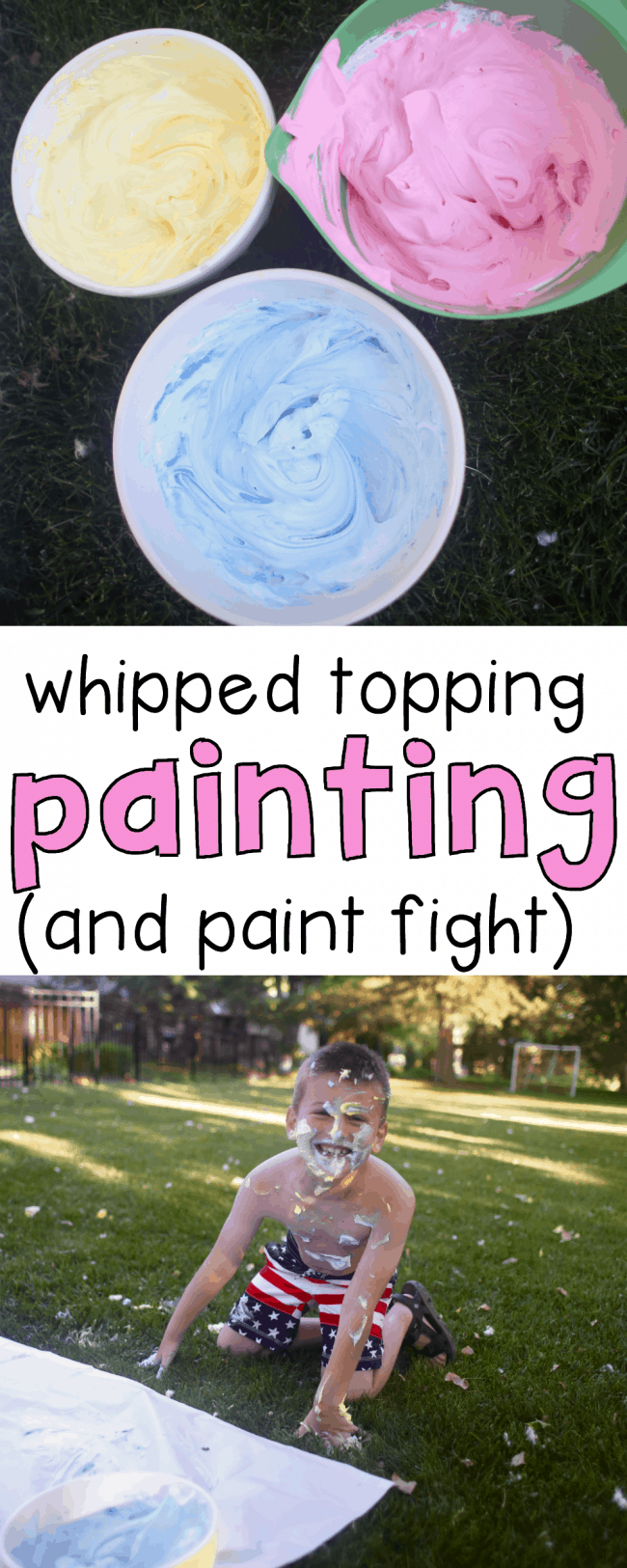 Whipped Topping Painting (and Paint Fight)